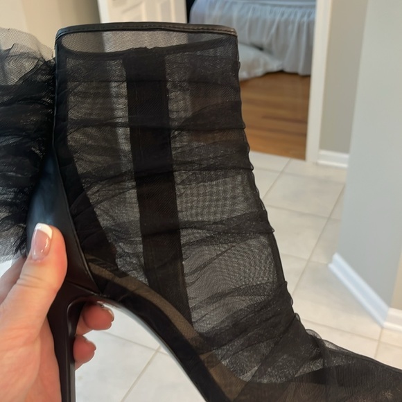White House black market sheer, black booties size 9.5 - Picture 2 of 4
